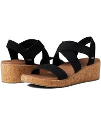 Beach Collection Womens Black Beaded Strap Mid Wedge Sandals From Debenhams | eBay