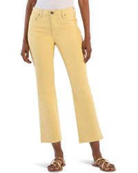 Kut From The Kloth - Kelsey High-rise Fab Ab Ankle Flare With Raw Hem In Lemon - Lyst