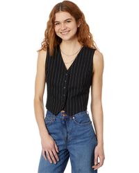 Madewell - Wool Button-front Vest In Pinstripe - Lyst