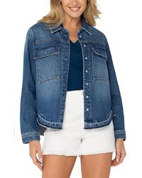 Liverpool Los Angeles - Split Back Denim Shirt Jacket Clothing, Cotton - Lyst