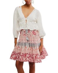 Free People - Lets Go Blouse Clothing Lg 12) Cotton/Linen - Lyst