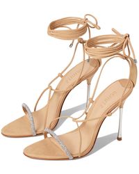 Schutz Leather Adeline Crystal in Silver (Black) | Lyst