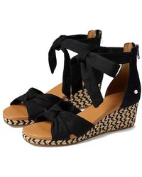UGG - Yarrow Suede Espadrille Wedge Sandals - Lyst