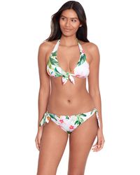 Lauren by Ralph Lauren - Watercolor Tropical Floral Tie Front Halter Bikini Top - Lyst