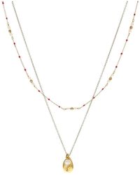 Chan Luu Pre-layered Enamel Bead Necklace With Charm