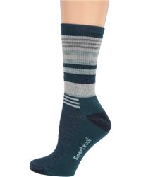 Smartwool Hike Medium Striped Crew - Blue