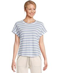 Splendid - Skye Short Sleeve Striped T-Shirts Clothing Sm 2-4) Cotton/Polyester - Lyst