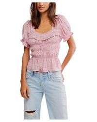 Free People - Adore You Blouse Clothing Sm 4-6) Cotton/Modal - Lyst