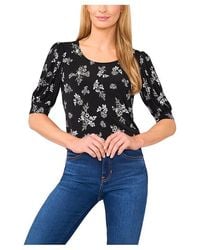 Cece - Scoop Neck Short Sleeve Knit Top Clothing, Polyester/Spandex - Lyst