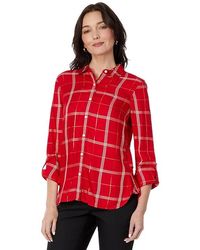 Tommy Hilfiger - Windowpane Roll Tab (Scarlet Multi) Clothing - Lyst