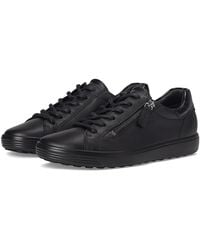 Ecco - Soft 7 Side Zip Lace Sneakers Shoes, Leather - Lyst