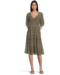 Johnny Was - Sayler Mesh Midi Dress Dress, Polyester/Spandex - Lyst