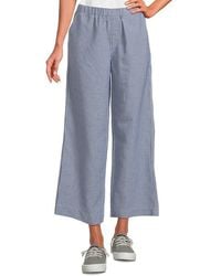 Mod-o-doc - Cropped Wide Leg Pants Casual Pants, Cotton/Polyester - Lyst