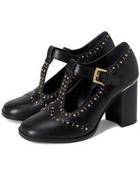 Vince Camuto - Maris T-Strap Block Heel Pump Shoes, Leather - Lyst