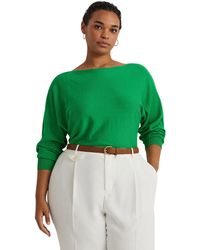 Lauren by Ralph Lauren - Plus-size Cotton-blend Dolman-sleeve Sweater - Lyst