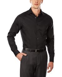 Mens Clothing Shirts Formal shirts Save 19% Calvin Klein Slim Poplin Stretch Shirt in Black for Men 