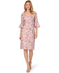 Adrianna Papell - Floral Printed Short Dress - Lyst
