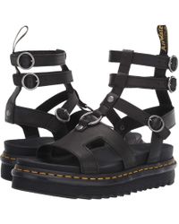 dr martens adaira gladiator leather chunky sandals in black