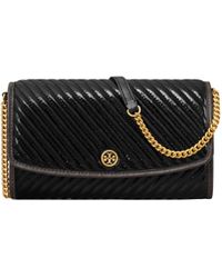 Tory Burch - Robinson Patent Puffy Quilted Chain Wallet - Lyst