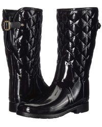 HUNTER - Refined Gloss Quilted Short Boot - Lyst