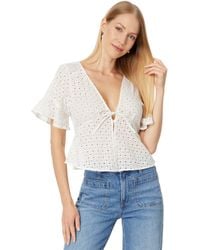 Madewell - Tie-front Top In Eyelet - Lyst