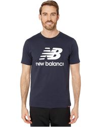 New Balance Essentials Stacked Logo Tee - Blue