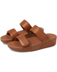 Fitflop - Lulu Adjustable Leather Slides - Lyst