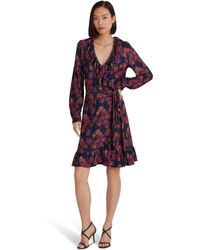 Lauren by Ralph Lauren - Floral Ruffle-trim Jersey Dress - Lyst