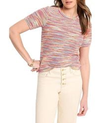 NIC+ZOE - Spacedye Tuck Stitch Sweater T-Shirts Sweater Lg (Us 12-14) Cotton - Lyst
