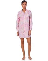 Ralph Lauren - Long Sleeve His Shirt Sleepshirt Pajama Sm (Us 4-6) Cotton/Rayon - Lyst