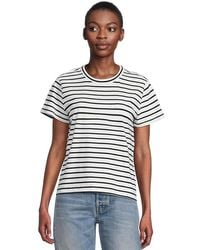 Madewell - Cotton Perfect Crewneck T-Shirts Stripe Clothing 2Xs 000) - Lyst