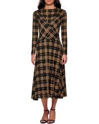 Calvin Klein - Printed Long Sleeve Crisscross Dress - Lyst