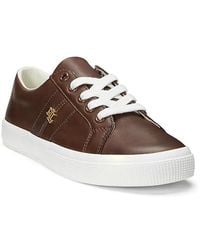 Ralph Lauren - Janson Ii Burnished Leather Sneakers (Dark Mahogany) Shoes - Lyst