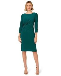 Adrianna Papell - Boat Neck Sheath Short Dress (Dark Ivy) Dress - Lyst