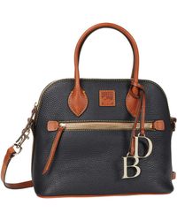 pebble grain small domed satchel