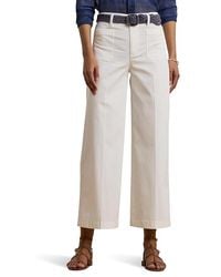 Ralph Lauren - Petite Stretch Chino Wide-Leg Cropped Pants Casual Pants, Cotton/Elastane - Lyst