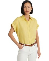 Lauren by Ralph Lauren - Petite Linen Short-sleeve Shirt - Lyst