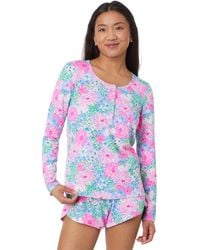 Lilly Pulitzer - Pj Knit Ls Henley Top - Lyst