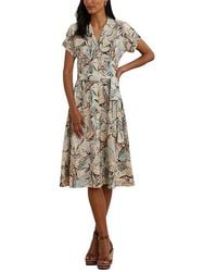 Ralph Lauren - Print Belted Crepe Camp Shirtdress Dress, Polyester - Lyst