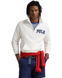 Polo Ralph Lauren - Long Sleeve Graphic Fleece Hoodie Sweatshirt, Cotton/Fleece/Polyester - Lyst