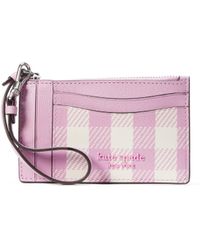 Kate Spade - Morgan Gingham Field Printed Pvccoin Card Case Wristlet - Lyst