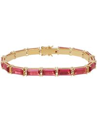 Kurt Geiger Baguette Tennis Bracelet - Pink