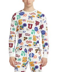Polo Ralph Lauren - Printed Waffle Long Sleeve Crew With All Over Print - Lyst