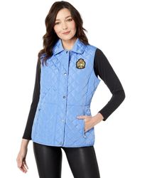 Womens Clothing Jackets Waistcoats and gilets Save 14% Versace Logo Patch Black Padded Gilet 