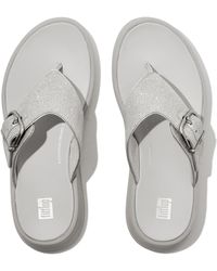Fitflop - F-mode Buckle Shimmerlux Flatform Toe-post Sandals - Lyst