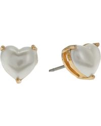 Kate Spade My Love Heart Stud Earrings in White | Lyst