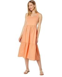 Tommy Hilfiger - Sleeveless Mix Media Dress (Coral Reef) Clothing - Lyst