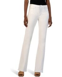 Kut From The Kloth - Ana High-rise Fab Ab Flare-baby Dn All Over In Optic White - Lyst