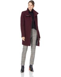 burgundy calvin klein coat