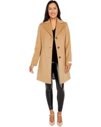 Calvin Klein Classic Single Breasted Wool Coat - Natural